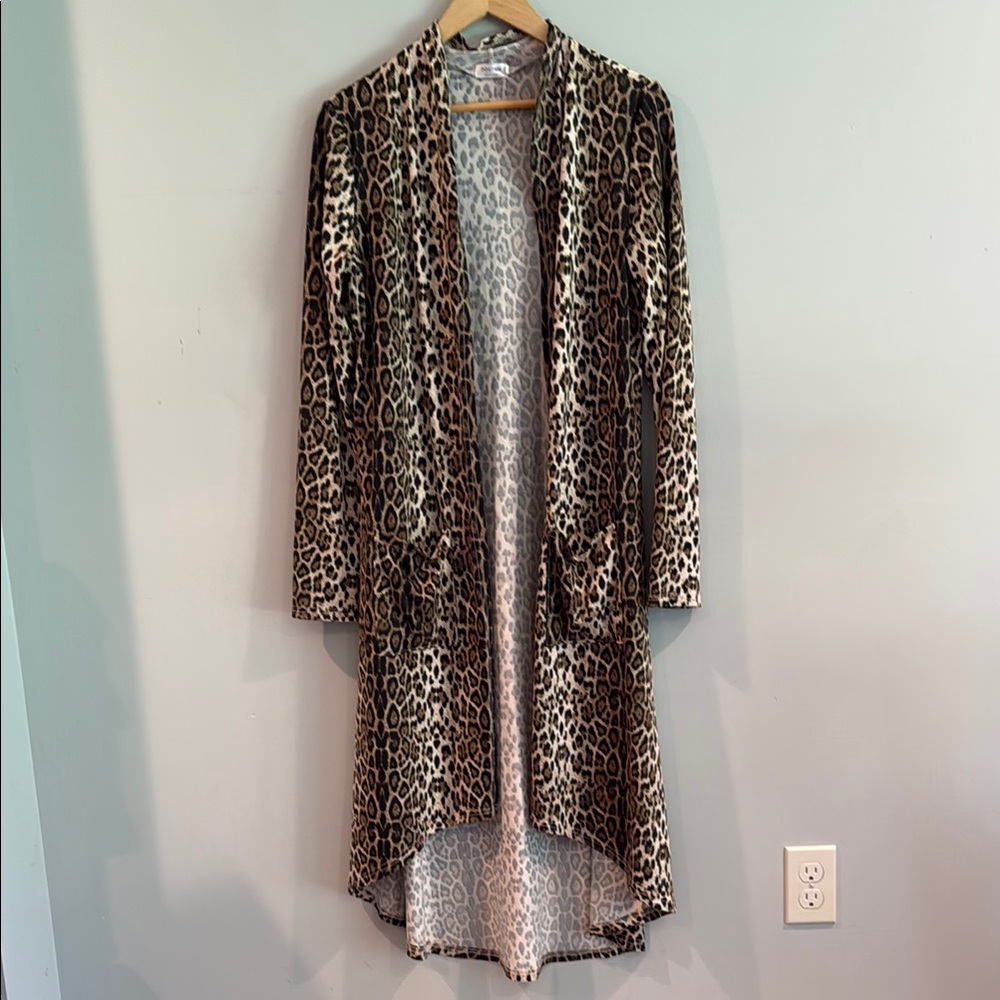 POGTMM | Leopard Print Long Cardigan w/ Pockets